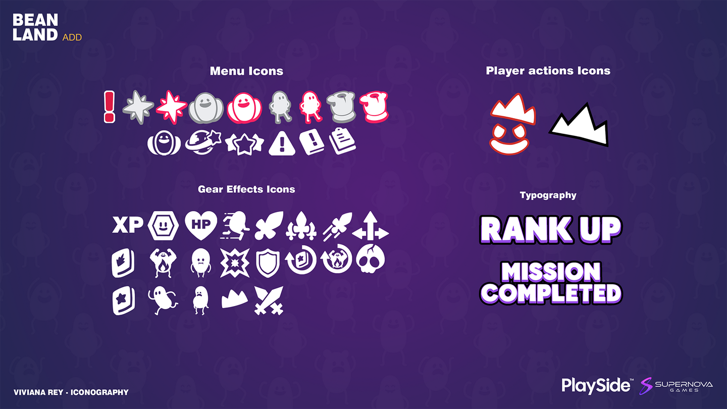 Iconography for the game Beanland By Dumb Ways to Die